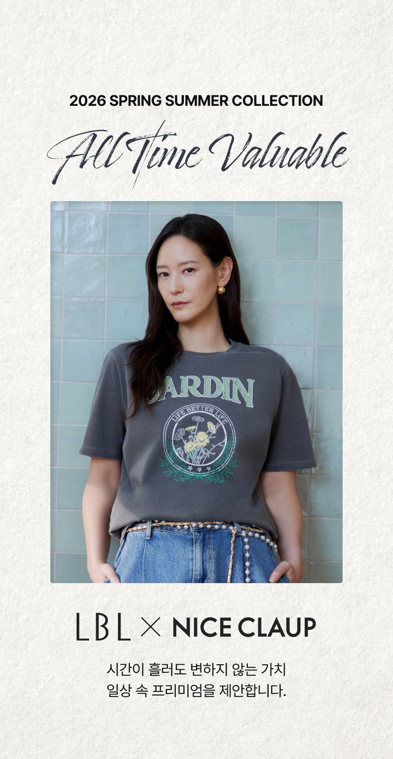 ○[LBL X NICE CLAUP] 26SS 자르뎅 피그먼트 티셔츠 3종